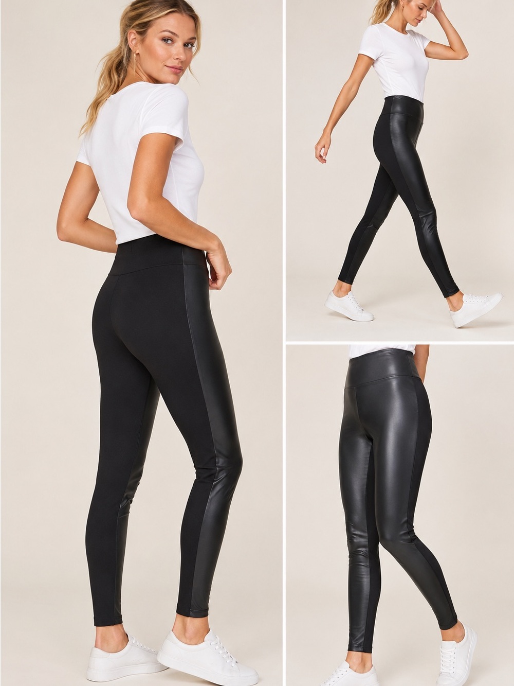 Stella & Dot Rebel Faux Leather Front Leggings Black High Rise M
